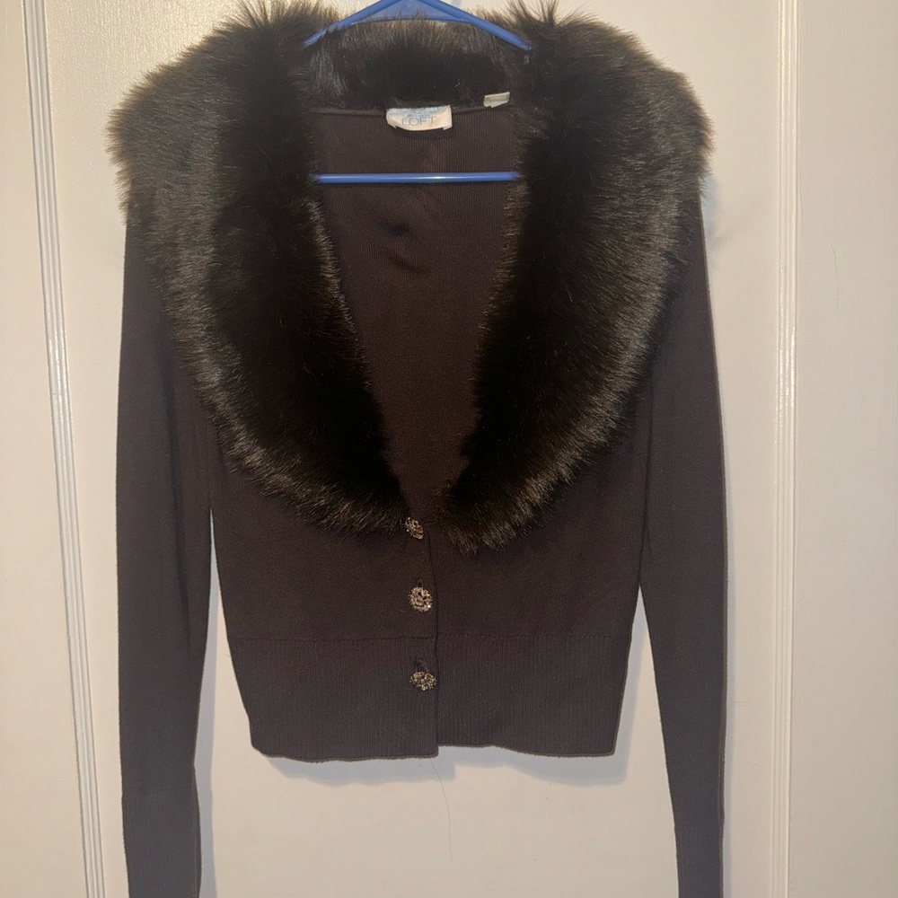 FAUX FUR CARDIGAN